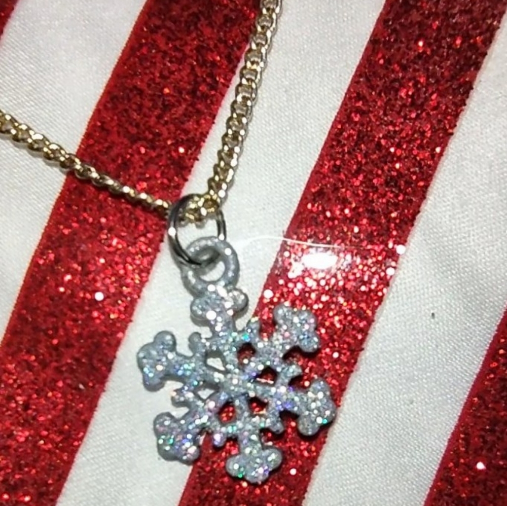 Rainbow Glitter Snowflake  Pendant - Picture 3 of 12